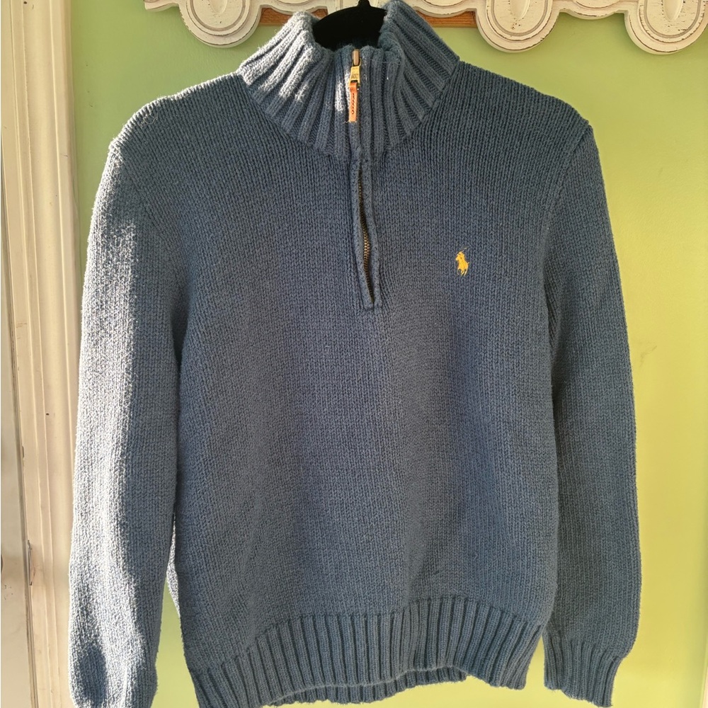 Ralph Lauren Men's Zip Up Sweater in Blue